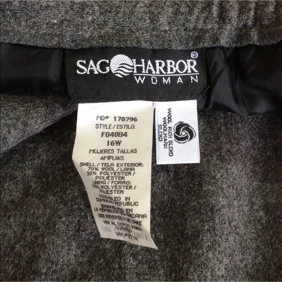 Vintage Sag Harbor Wool Pencil Skirt Lined Gray - Picture 5 of 6